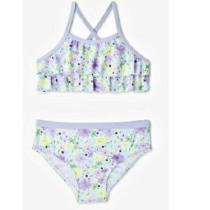 Toddler Girls Wonder Nation Lavender Floral Bikini Swimsuit Size 2T 3T NWT